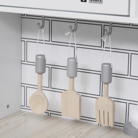 HOMCOM Cucina Giocattolo per Bambini in Legno Età 3+ - Bianco - 5