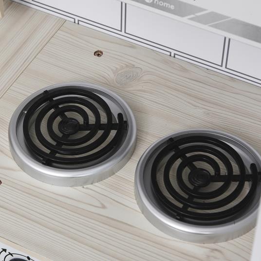 HOMCOM Cucina Giocattolo per Bambini in Legno Età 3+ - Bianco - 6