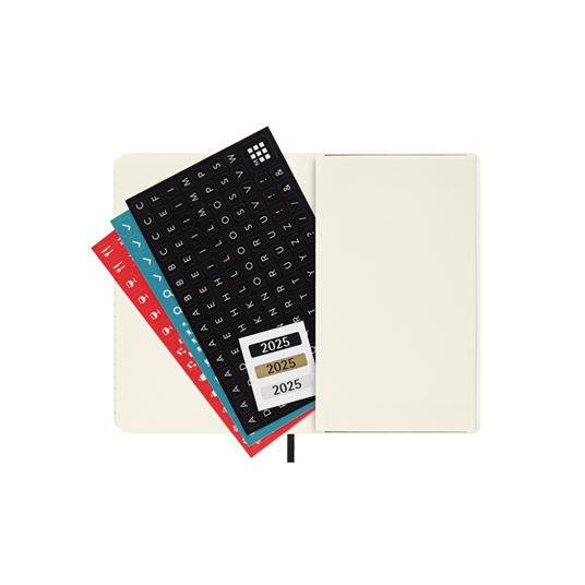 Agenda settimanale con spazio per note 12 mesi, 2025 Moleskine, Pocket, Copertina morbida, Nero - 9 x 14 cm - 5