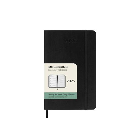Agenda settimanale con spazio per note 12 mesi, 2025 Moleskine, Pocket, Copertina morbida, Nero - 9 x 14 cm - 7