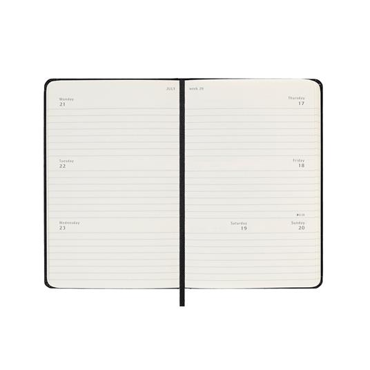 Agenda settimanale orizzontale 12 mesi, 2025 Moleskine, Pocket, Copertina rigida, Nero - 9 x 14 cm - 3