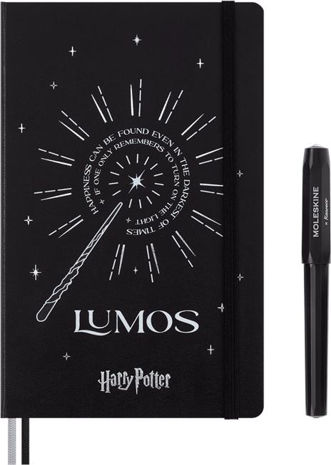 Set regalo Moleskine con penna roller Kaweco e taccuino large a righe con copertina rigida, Lumos - 3