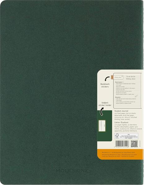 Taccuino a righe, verde Moleskine Student cahier - XXL - 2