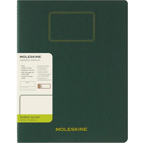 Taccuino a pagine bianche, verde Moleskine Student cahier - XXL