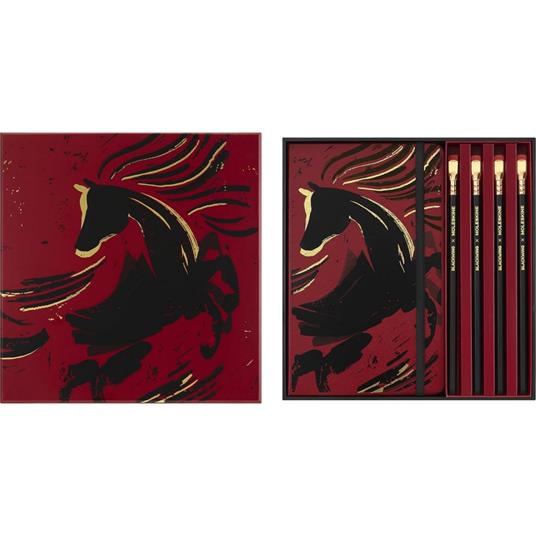 Cofanetto Moleskine a Tema Anno del cavallo. Taccuino e 4 matite Blackwing con scatola regalo