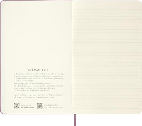 Taccuino Moleskine grande a righe  Copertina rigida  Rosa Majestic - 4