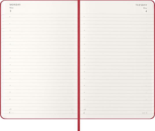 Agenda Moleskine 12 mesi giornaliera large rossa rigida - 3