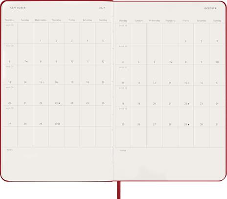 Agenda Moleskine 12 mesi giornaliera large rossa rigida - 4