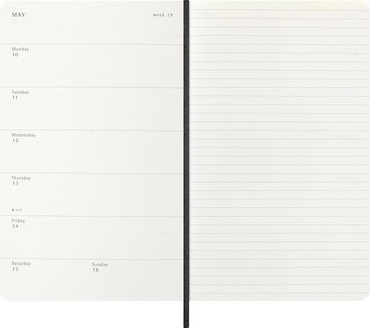 Agenda Moleskine 2027 12 mesi settimanale notebook large nera morbida - 3