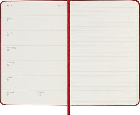 Agenda Moleskine 12 mesi settimanale notebook pocket rossa rigida - 3