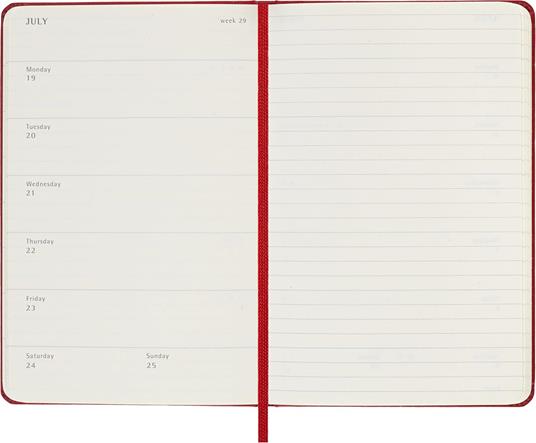 Agenda Moleskine 12 mesi settimanale notebook pocket rossa rigida - 3