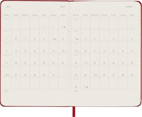 Agenda Moleskine 12 mesi settimanale notebook pocket rossa rigida - 4