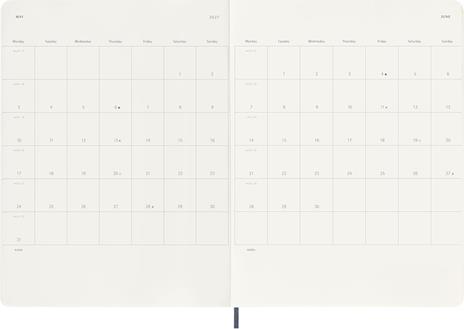 Agenda Moleskine 2027 12 mesi settimanale notebook XL blu morbida - 4