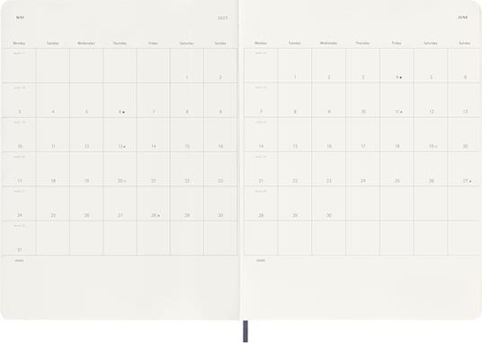 Agenda Moleskine 2027 12 mesi settimanale notebook XL blu morbida - 4