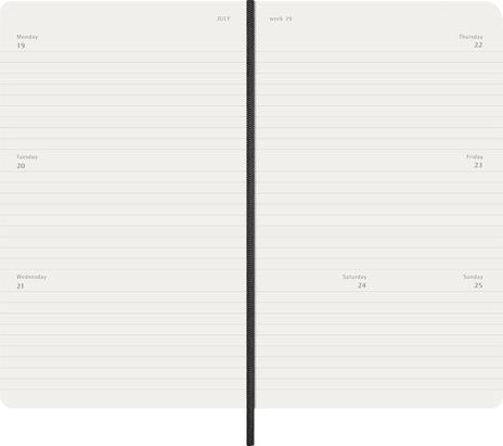 Agenda Moleskine 2027 12 mesi settimanale orizzontale large nera morbida - 3