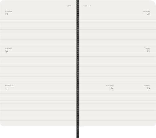 Agenda Moleskine 2027 12 mesi settimanale orizzontale large nera morbida - 3