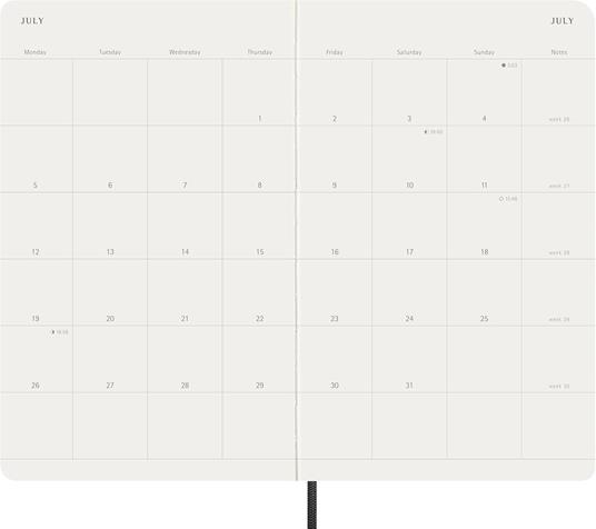 Agenda Moleskine 2027 12 mesi mensile large nera morbida - 4