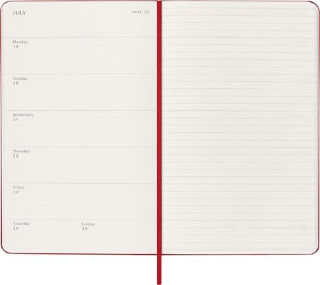 Agenda Moleskine 18 mesi settimanale notebook large rossa rigida - 4