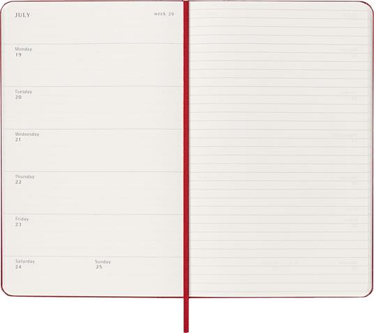 Agenda Moleskine 18 mesi settimanale notebook large rossa rigida - 4