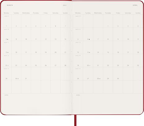 Agenda Moleskine 18 mesi settimanale notebook large rossa rigida - 5