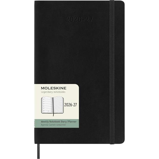 Agenda Moleskine 18 mesi settimanale notebook large nera morbida