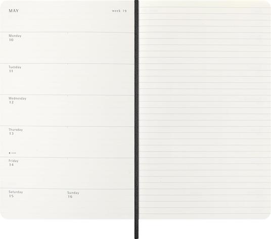 Agenda Moleskine 18 mesi settimanale notebook large nera morbida - 4