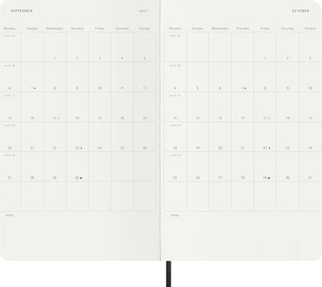 Agenda Moleskine 18 mesi settimanale notebook large nera morbida - 5