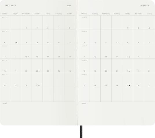 Agenda Moleskine 18 mesi settimanale notebook large nera morbida - 5