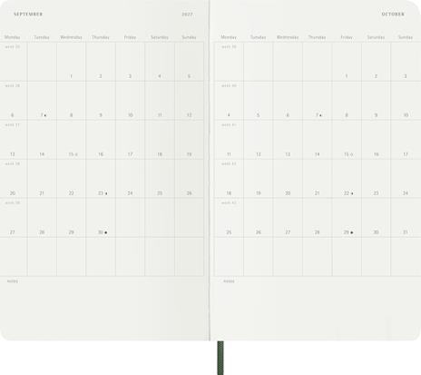Agenda Moleskine 18 mesi settimanale notebook large verde morbida - 5