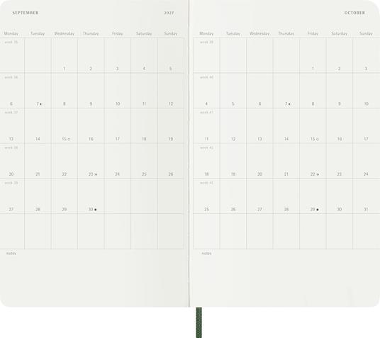 Agenda Moleskine 18 mesi settimanale notebook large verde morbida - 5