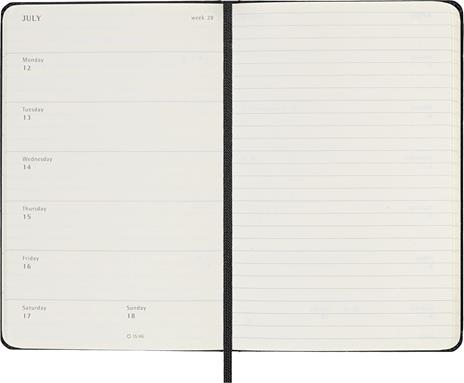 Agenda Moleskine 18 mesi settimanale notebook pocket nera rigida - 4