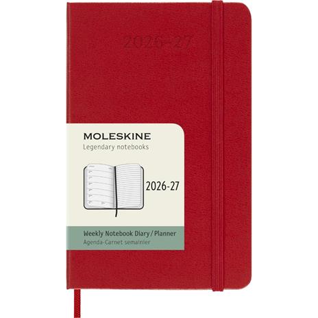 Agenda Moleskine 18 mesi settimanale notebook pocket rossa rigida