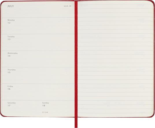 Agenda Moleskine 18 mesi settimanale notebook pocket rossa rigida - 4