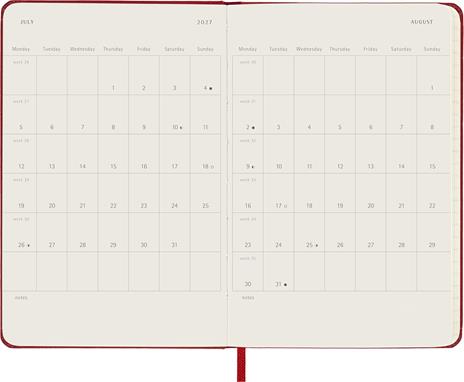 Agenda Moleskine 18 mesi settimanale notebook pocket rossa rigida - 5