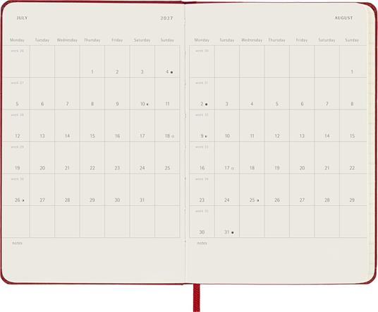 Agenda Moleskine 18 mesi settimanale notebook pocket rossa rigida - 5