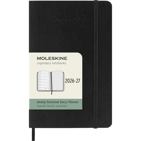 Agenda Moleskine 18 mesi settimanale notebook pocket nera morbida
