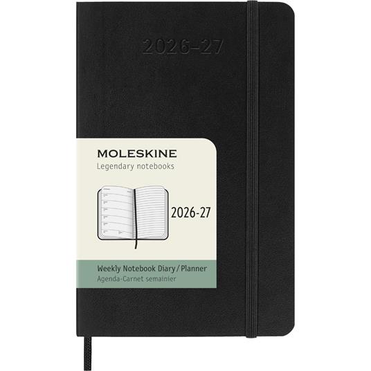 Agenda Moleskine 18 mesi settimanale notebook pocket nera morbida