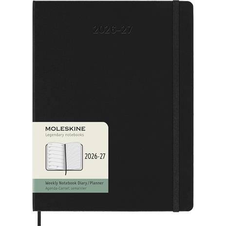 Agenda Moleskine 18 mesi settimanale notebook XL nera rigida