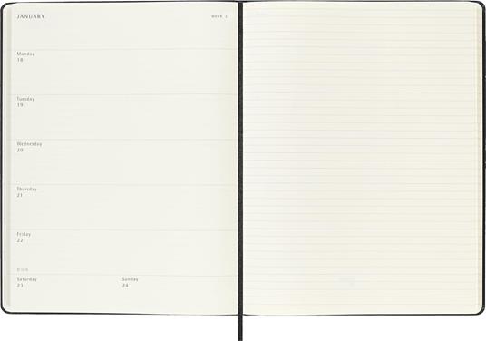 Agenda Moleskine 18 mesi settimanale notebook XL nera rigida - 4