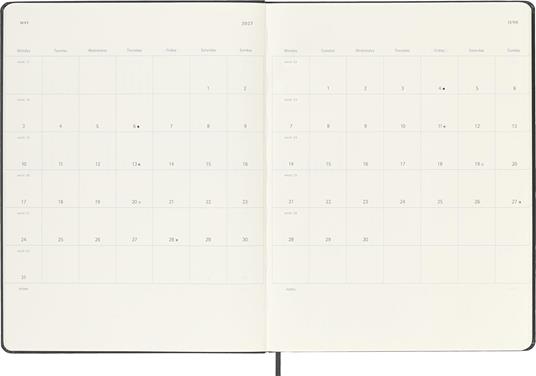 Agenda Moleskine 18 mesi settimanale notebook XL nera rigida - 5