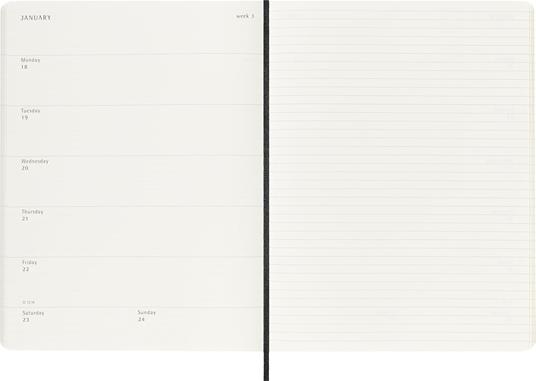 Agenda Moleskine 18 mesi settimanale notebook XL nera morbida - 3