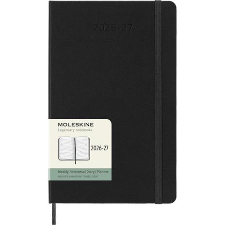 Agenda Moleskine 18 mesi settimanale orizzontale large nera rigida