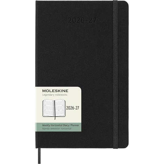 Agenda Moleskine 18 mesi settimanale orizzontale large nera rigida