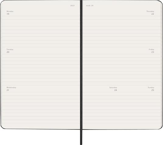 Agenda Moleskine 18 mesi settimanale orizzontale large nera rigida - 6