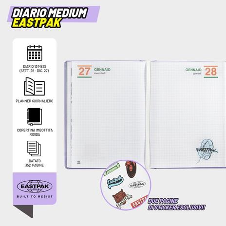 Diario 2026-2027 datato 13 mesi Medium Eastpak Lilac - 4