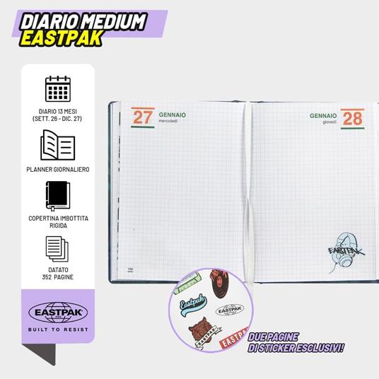 Diario 2026-2027 datato 13 mesi Medium Eastpak Letterdye Blue - 4