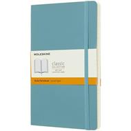 Taccuino Moleskine large a righe copertina morbida azzurro. Reef Blue