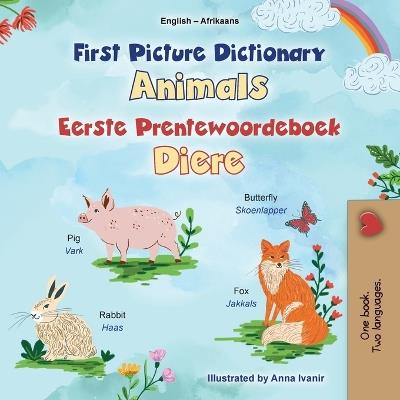 First Picture Dictionary - Animals (English Afrikaans Bilingual Children's Book) - Kidkiddos Books - cover