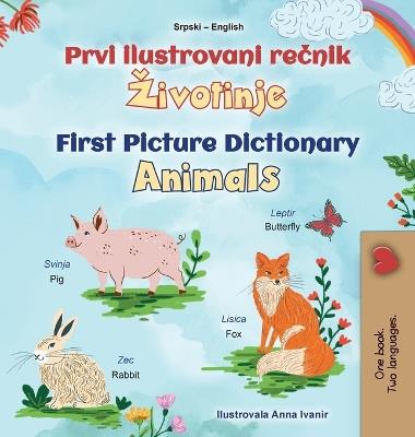 First Picture Dictionary - Animals (Serbian English Bilingual Children's Book - Latin Alphabet) - Kidkiddos Books - cover