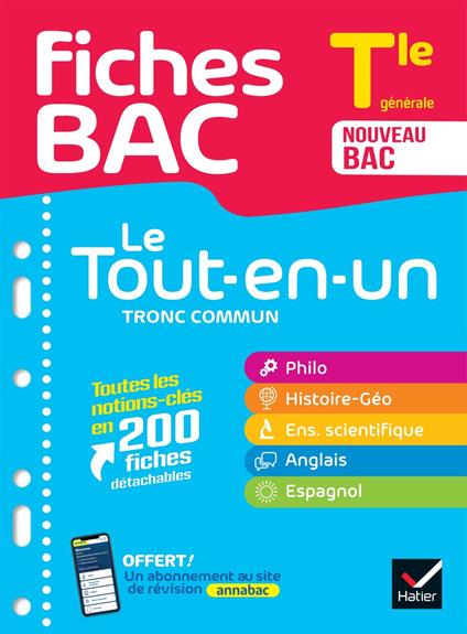 Fiches bac - Le Tout-en-un Tronc commun Tle générale (toutes les matières) - Bac 2027